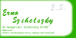 erno szihelszky business card
